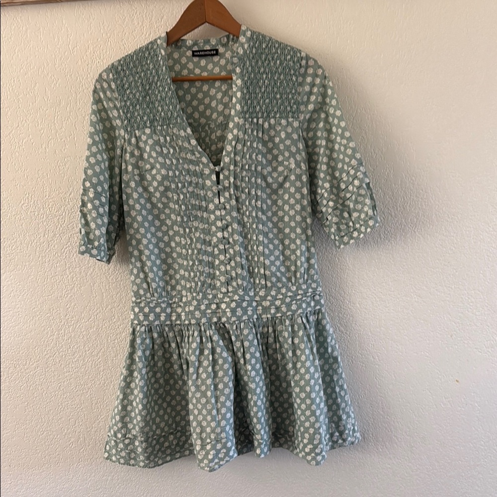 Warehouse Teal Floral Blouse